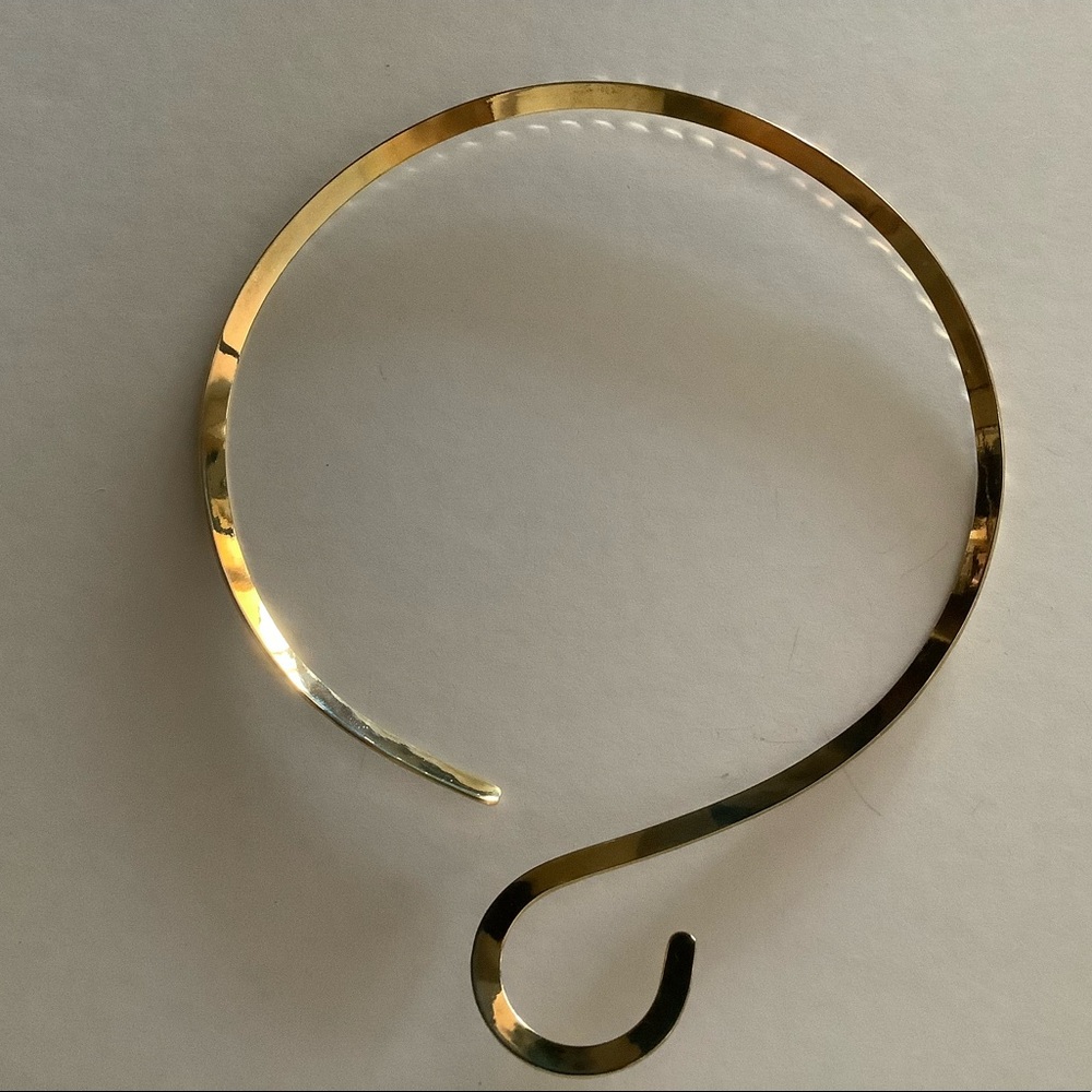 Brass Swirl Choker Necklace - Picture 3 of 4